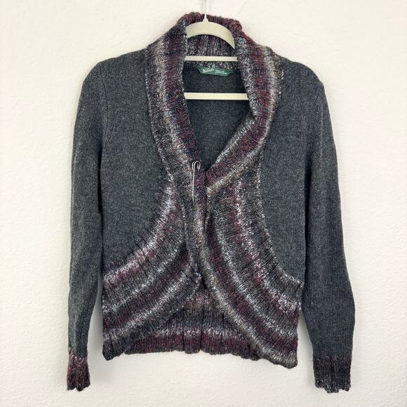 Woolrich Womens Cardigan Sweater Size M 100% Lambswool Wool Winter Gray - Picture 1 of 7